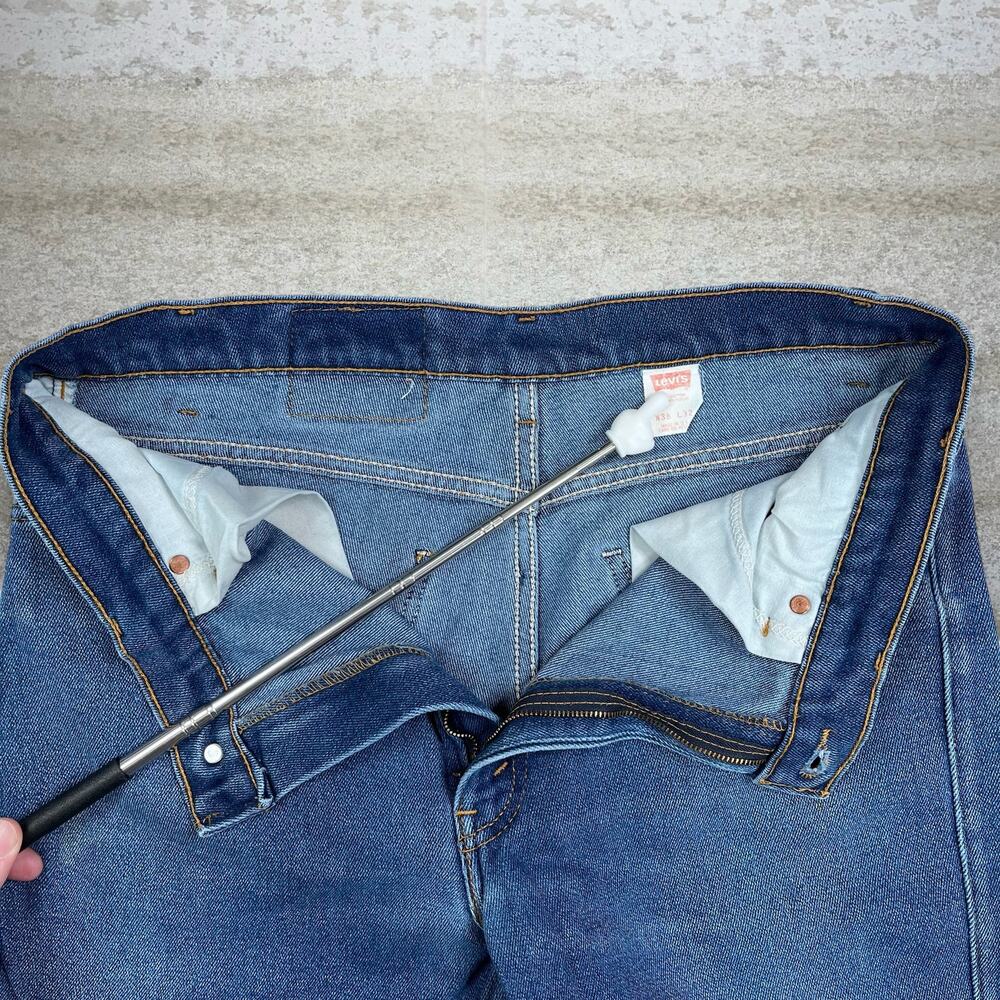 Vintage 80s Orange Tab Levis 517 Jeans 38x32 Bootcut Flared Fit Dark Wash - Picture 5 of 7